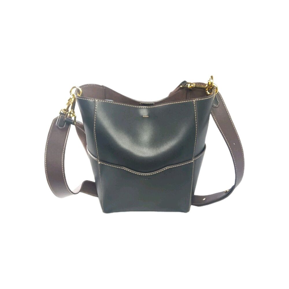AALLYN Jordan Leather Bucket Bag Black Shoulder Bag